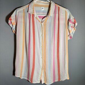 GAP Relaxed Drapery Striped T-Shirt, Womens Size Small